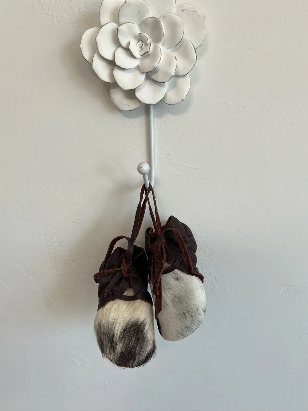 Cowhide Baby Moccasins Western Leather Booties 6-12M Boho Baby